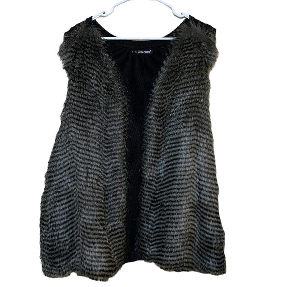 Maurices Jackets & Blazers - Maurice’s faux fur open front vest woman’s size 3X
